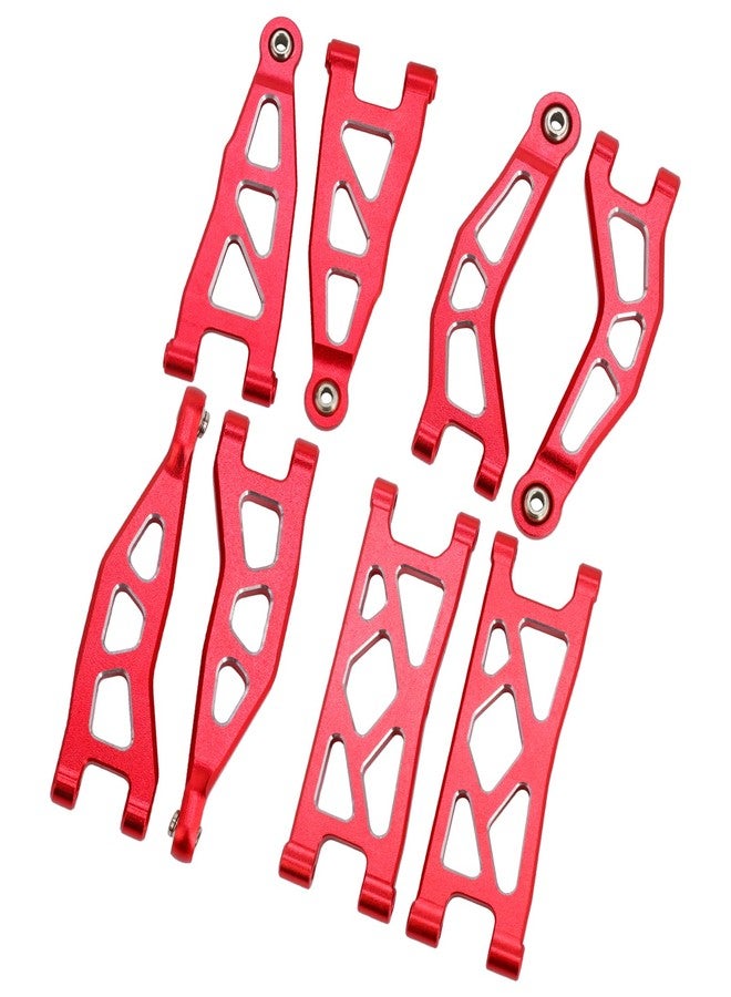 POLANTA Aluminum Alloy Front & Rear Upper & Lower Swing Arms Upgrade Parts for ARRMA 1/18 Granite GROM/1/14 Typhon GROM (Red) - Image 2